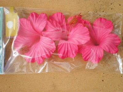 plastic hibiscus flower
