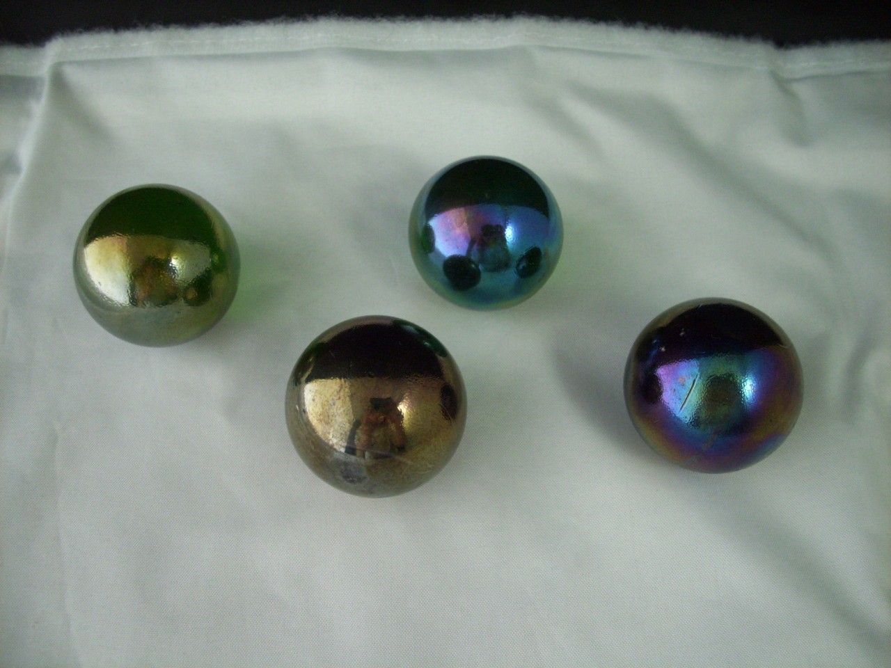 4 Large Glass Rainbow Metallic Color Marbles Boulders eBay