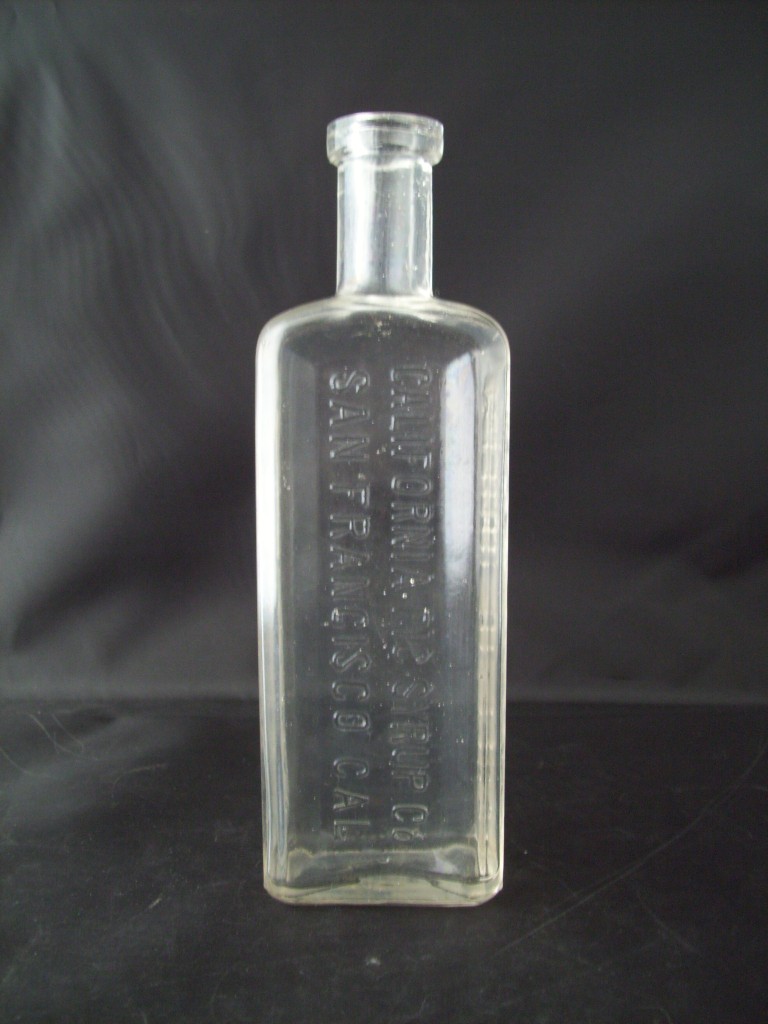 VINTAGE Glass Bottle California Fig Syrup Co San Fran