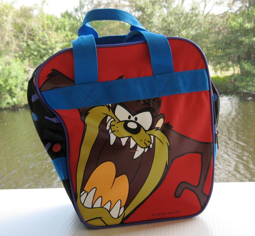 BRUNSWICK TIME WARNER TAZ TASMANIAN DEVIL BOWLING BALL WITH BAG WEIGHT