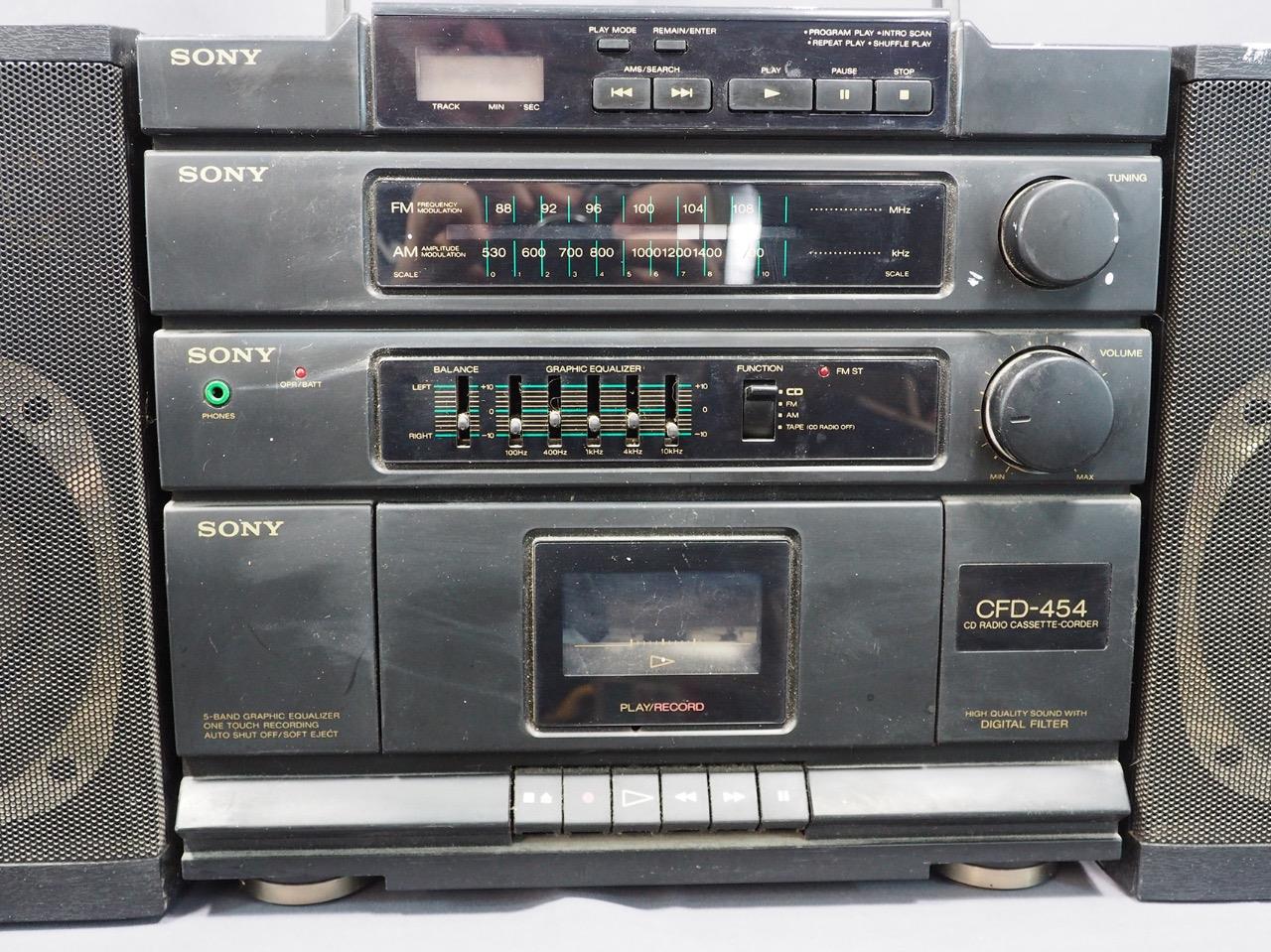 Sony CFD454 AM/FM Cassette CD Player Detachable Speaker Boombox eBay
