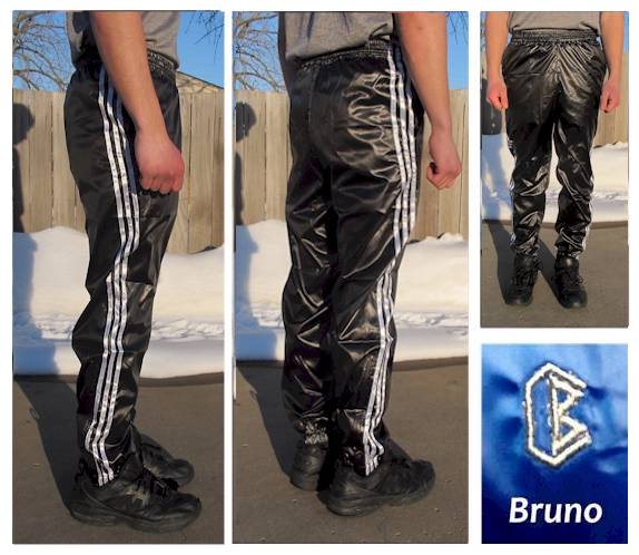 mens shiny tracksuit bottoms