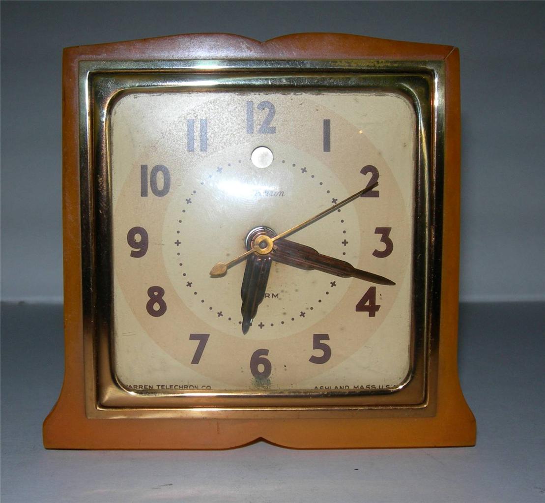 VINTAGE 1940'S WARREN TELECHRON BAKELITE ALARM CLOCK MODEL 7H101 eBay