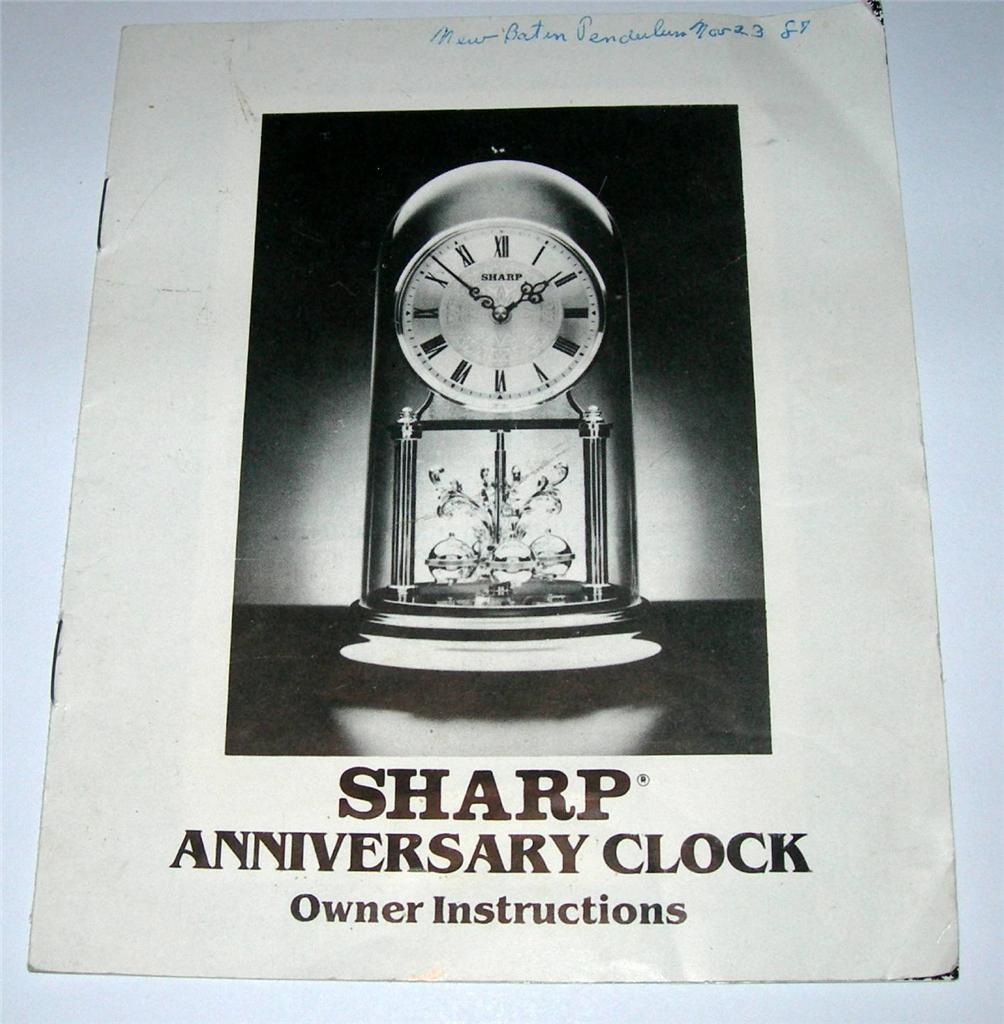 SHARPANNIVERSARYCLOCKINSTRUCTIONMANUALFREESHIPPING