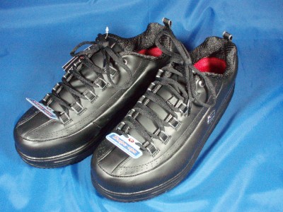 Walking Shoes  Work on Women S Skechers Work Shape Ups Sr Black Leather Walking Shoes 9 1 2