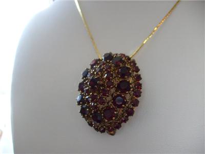 Antique Vintage Brooches on Antique Vintage Bohemian Garnet 4tier Necklace Brooch Ebay