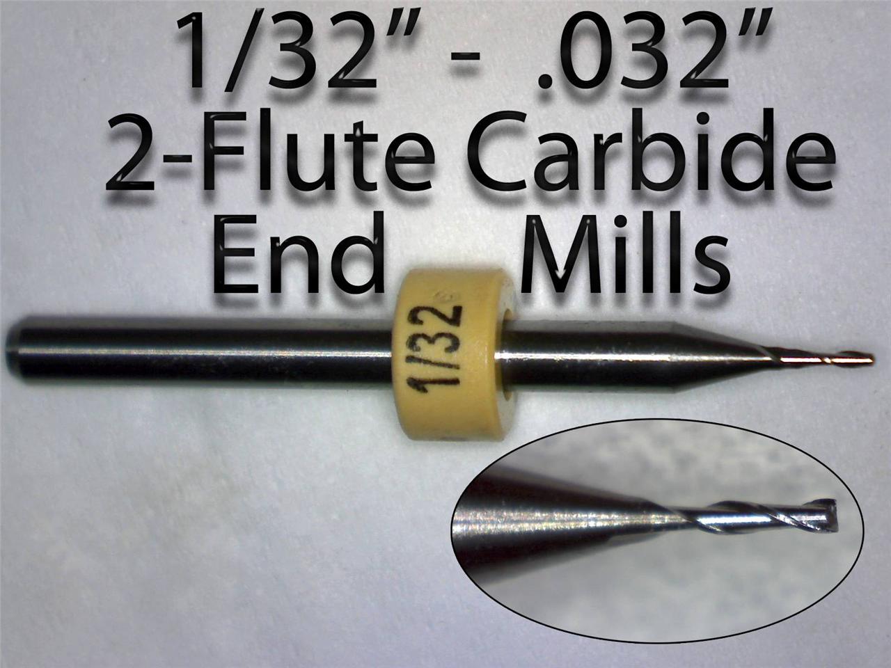 Two Flute Carbide End Mills Choose Your Size! Router Bits endmill CNC