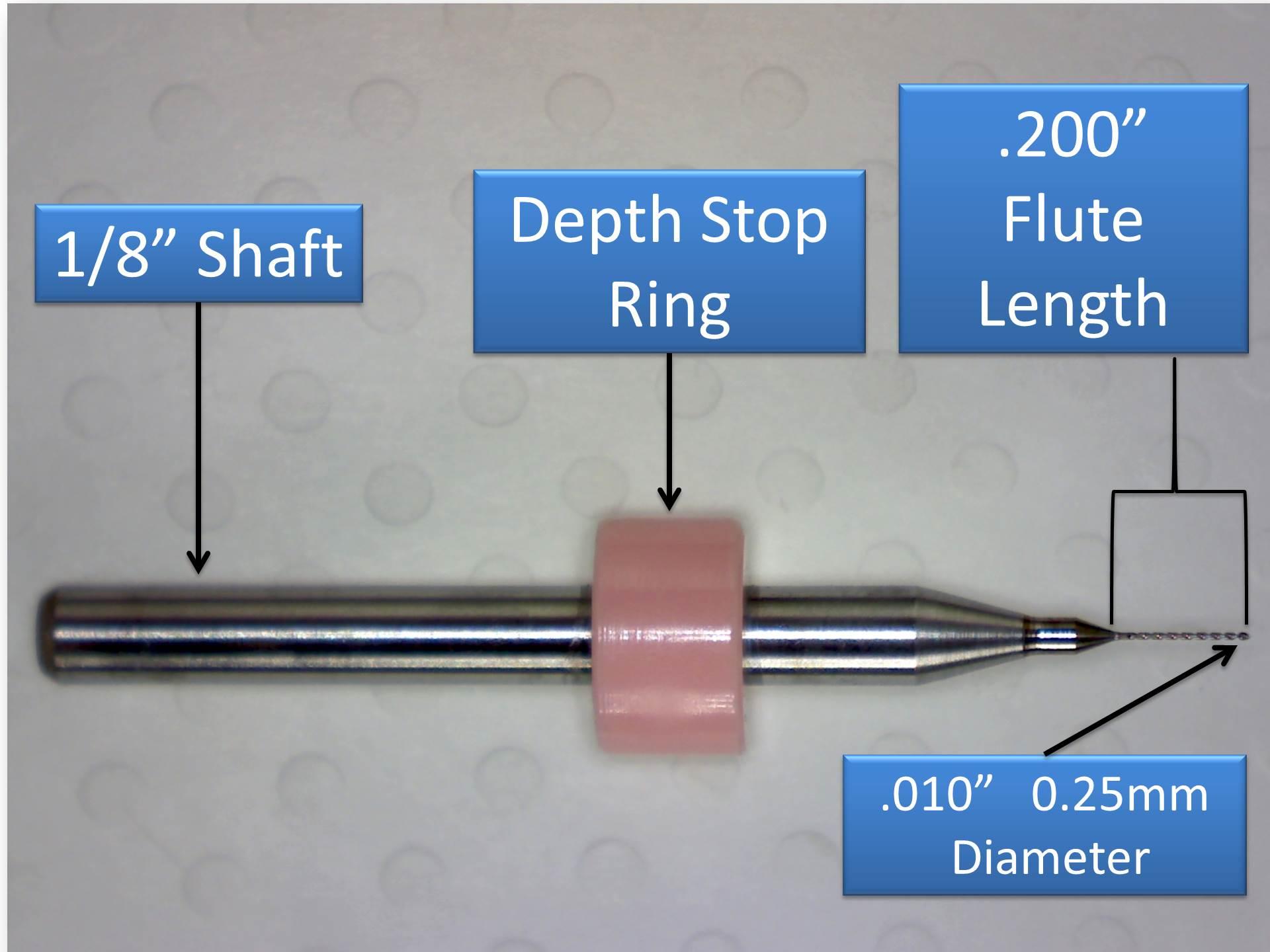 .010" 0.25mm Carbide Drill Bits Five Pieces Resharpened Drill