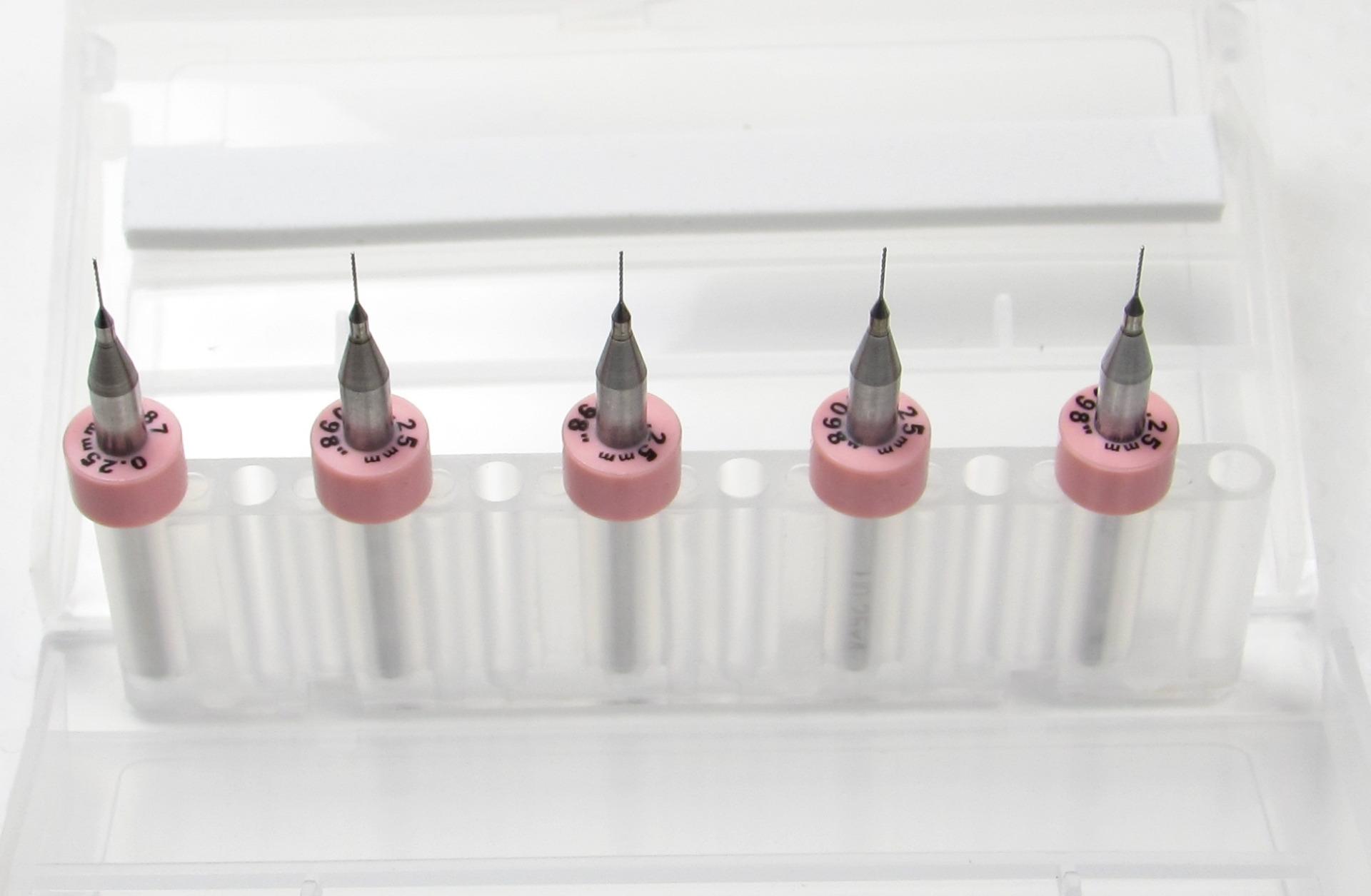 .010" 0.25mm Carbide Drill Bits Five Pieces Resharpened Drill