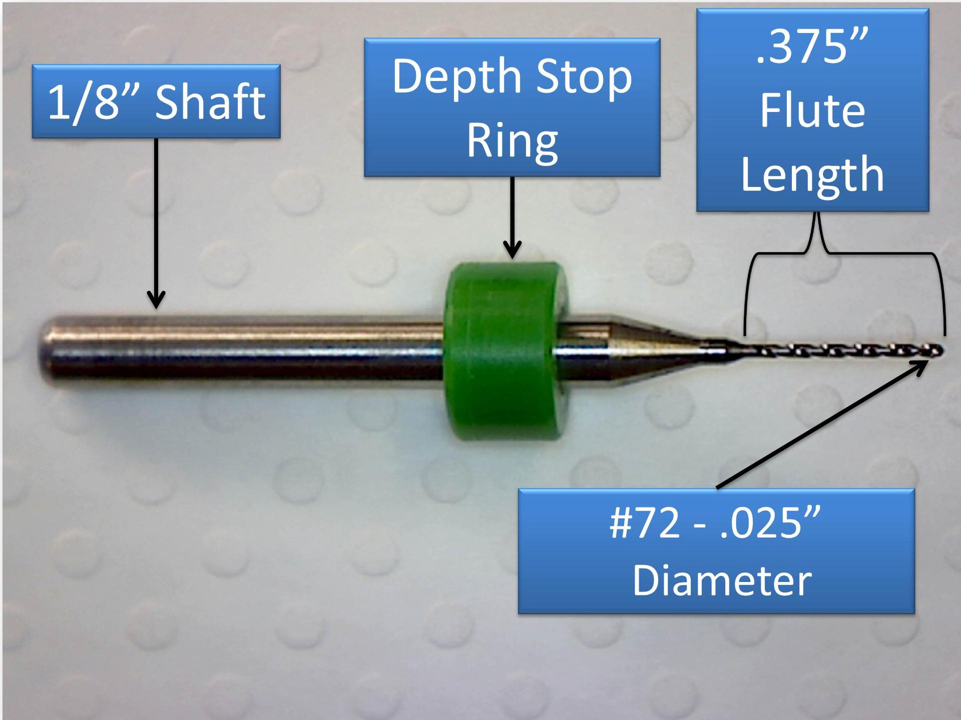 .025" 72 Carbide Drill Bits FIVE pieces Resharpened Drill Bits