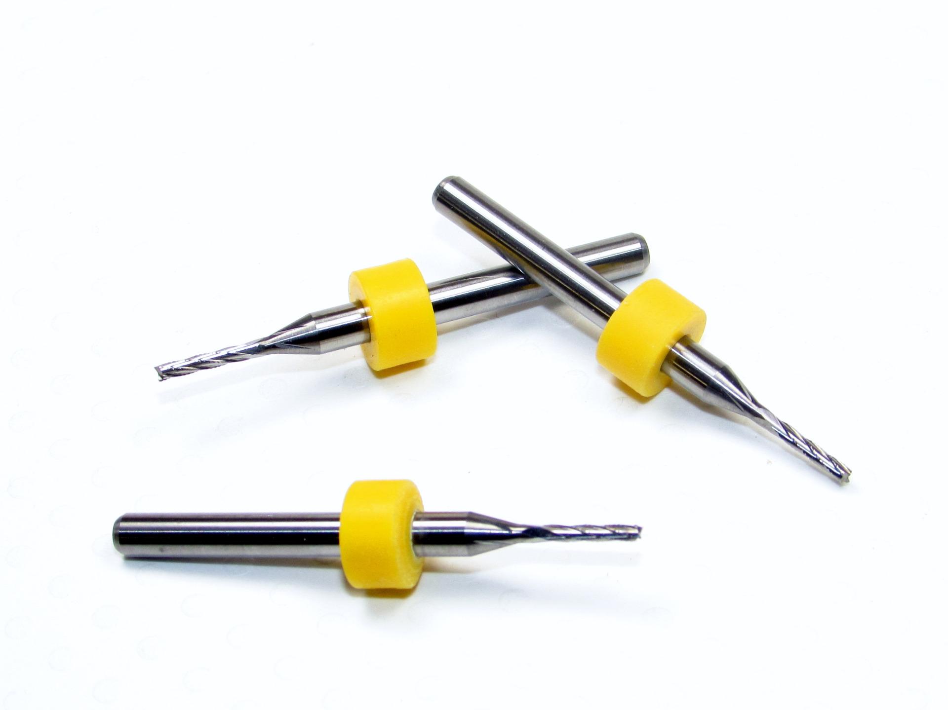 TEN .050" 1.27mm Carbide Router Bits Spiral Chip Breaker Flutes CNC