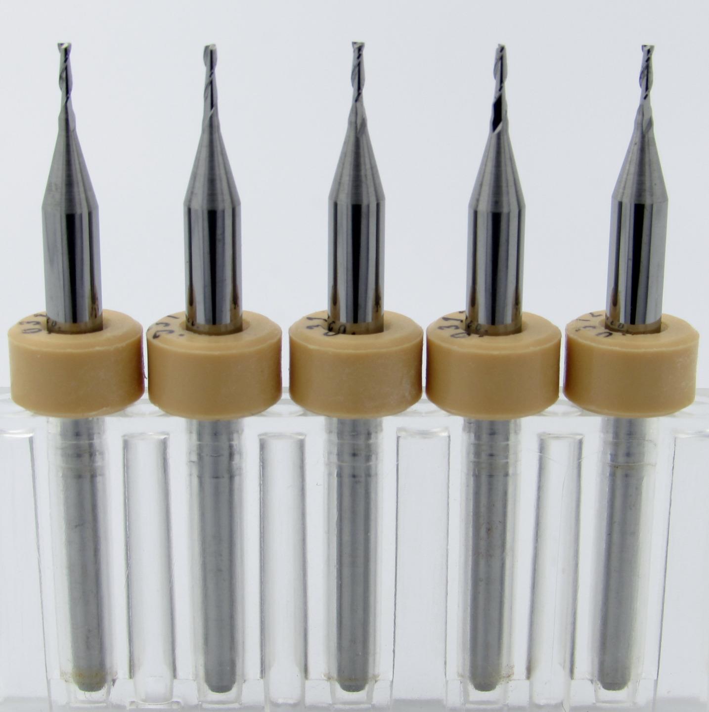 (5) 1/32" (0,80 mm) 2 FLUTE CARBURO TERMINALI * Made in USA Kyocera UMT106 - Foto 1 di 6