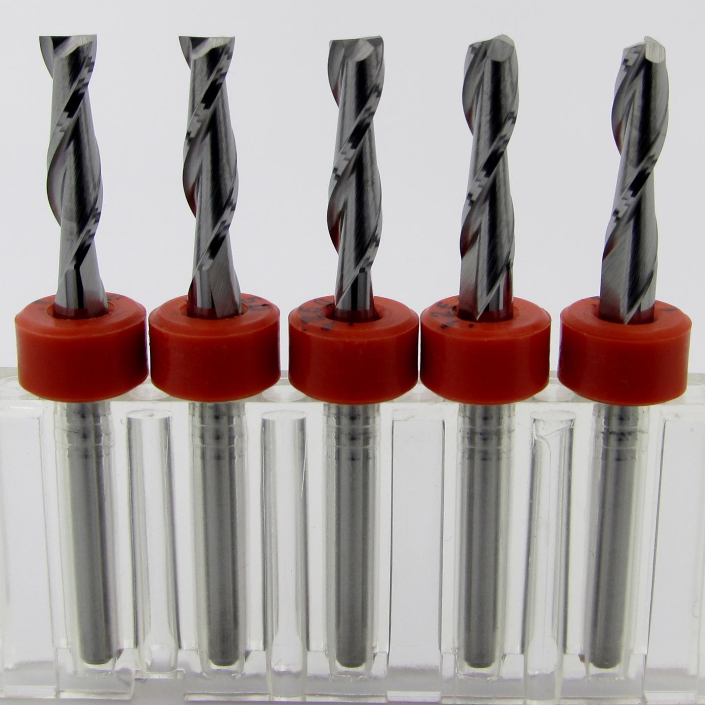 (5) 1/8"  .125" - 2 FLUTE CARBIDE END MILLS .500" LOC * Made in USA Kyocera M117 - Picture 1 of 5