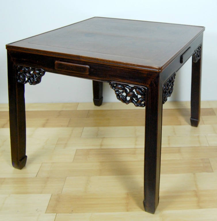 ANTIQUE MAH JONG DINING TABLE Asian Chinese w/ Drawers eBay