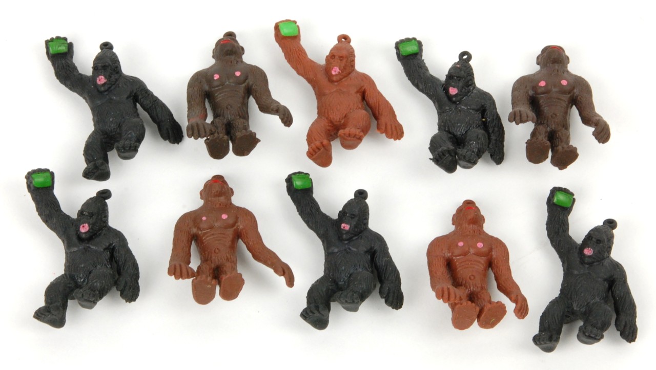 PLASTIC GORILLA 10 Lot Craft Charm Animal Toy Novelty eBay