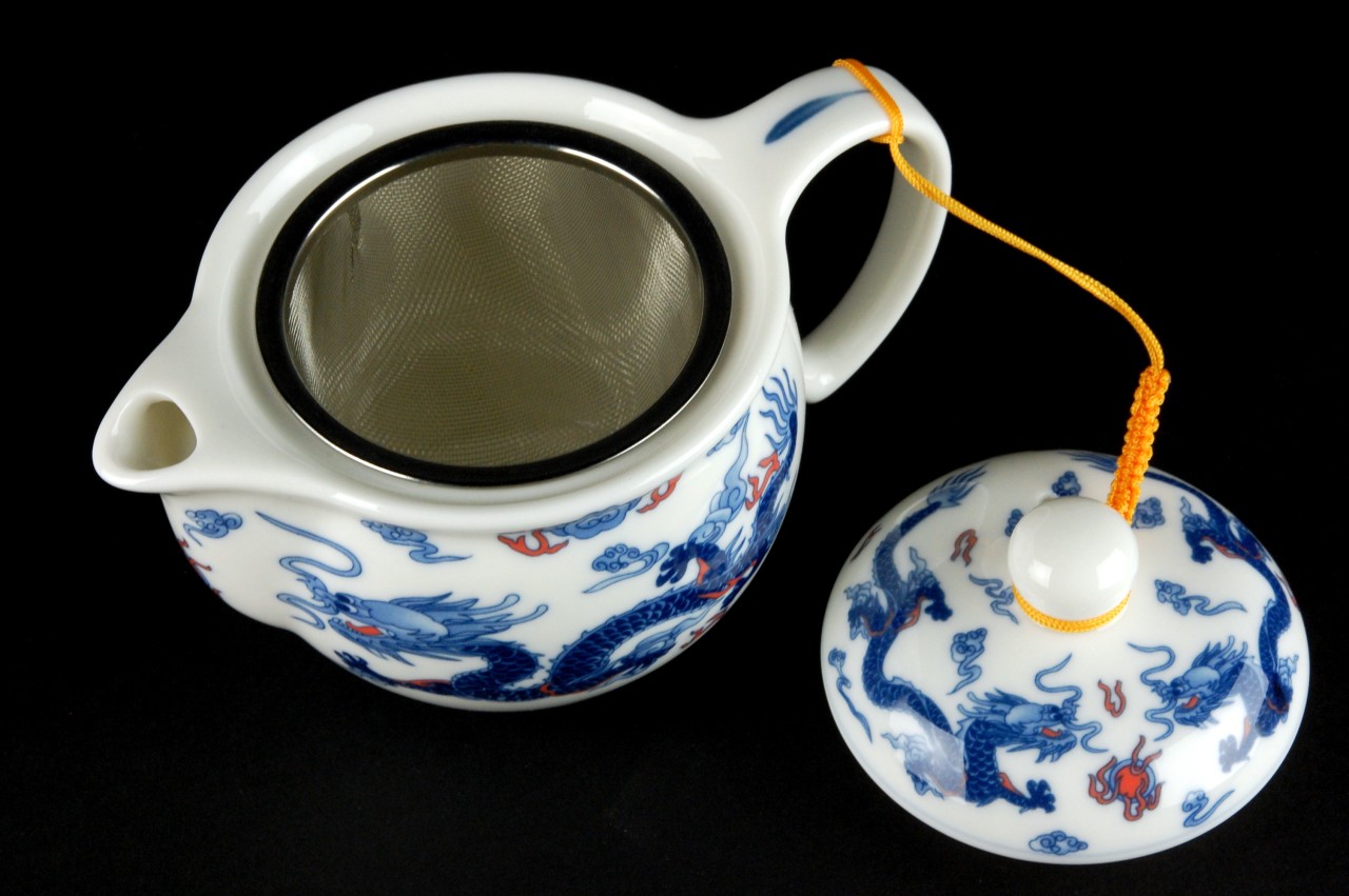 Chinese Porcelain Insulated Blue Dragon Tea Set Ceramic 6 ...
