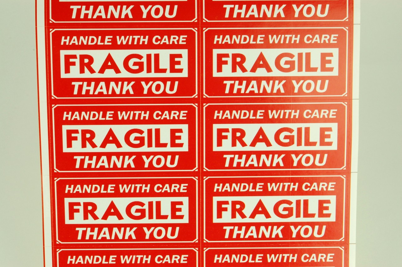 Fragile Shipping Stickers 500 Lot Warehouse Labels Sheet Decal Business