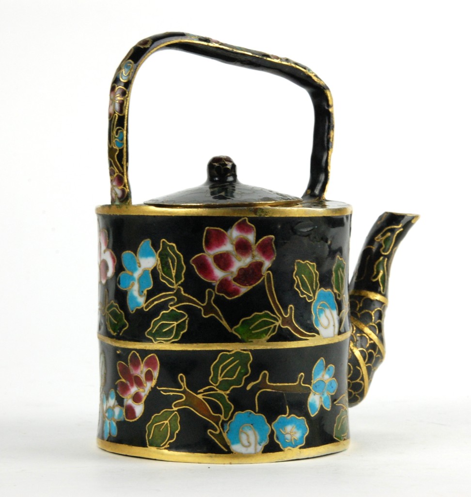 VINTAGE CHINESE CLOISONNE TEAPOT Lid Enamel Home Decor eBay