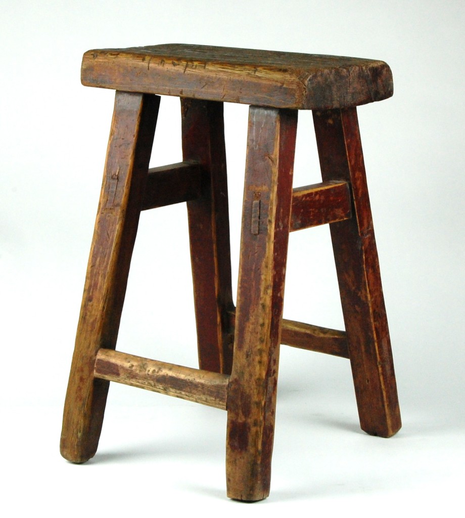 ANTIQUE WOOD STOOL Rustic Seat Side Stand Bench Chair O eBay