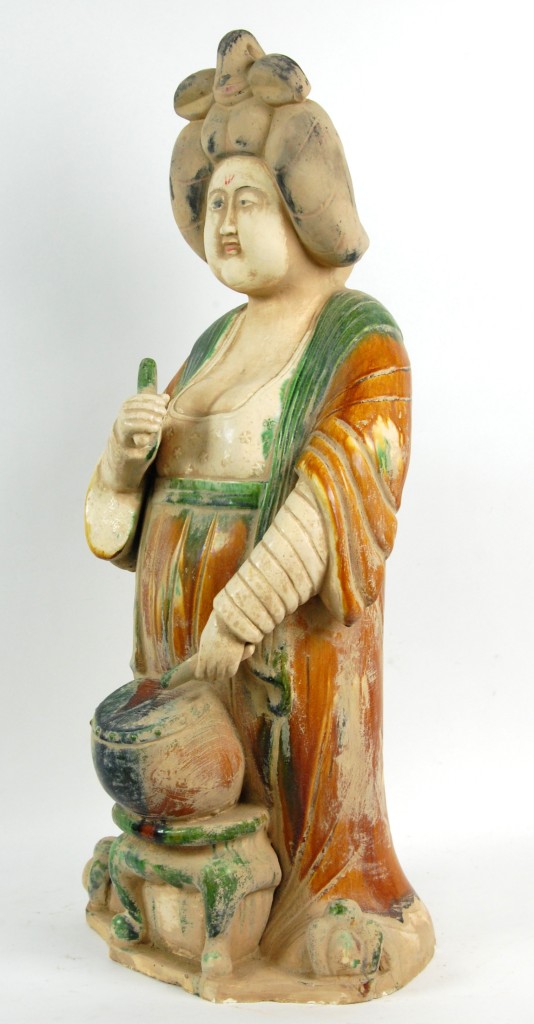CERAMIC FAT LADY STATUE Chinese Tang Art Woman 31" C eBay