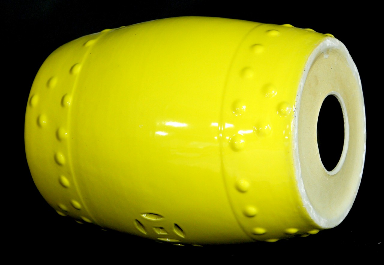 CERAMIC GARDEN STOOL YELLOW Porcelain Side Stand Table eBay