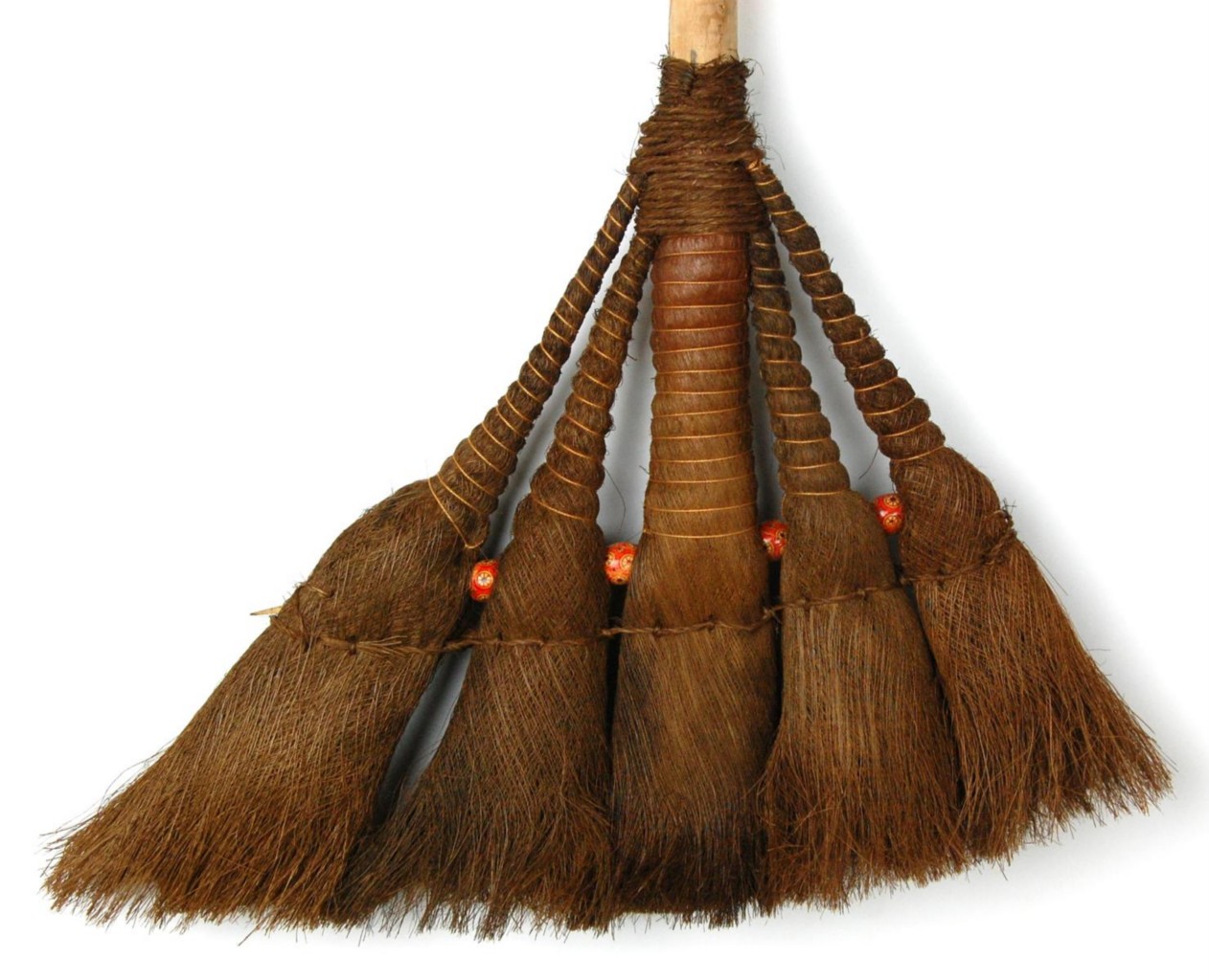 Chinese Wood Straw Broom Hand Woven Primitive Style Decorative