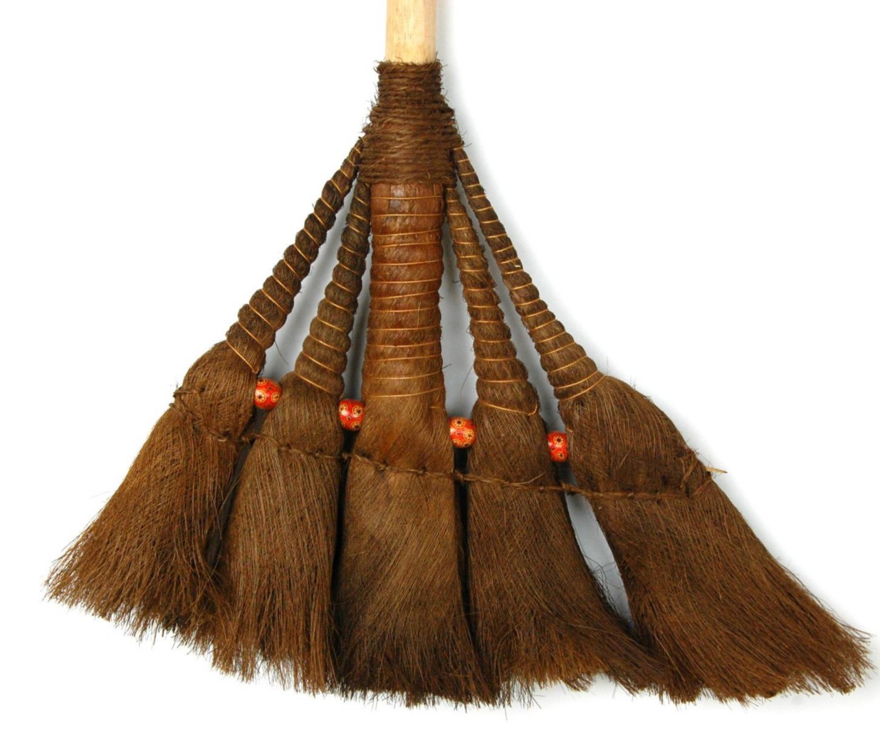 Chinese Wood Straw Broom Hand Woven Primitive Style Decorative