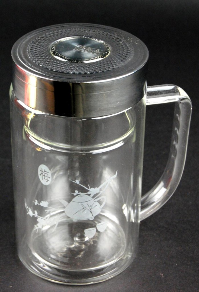 Insulated Glass Tea Thermos 9oz Teapot Travel Mug Infuser Strainer Tumbler Gift eBay