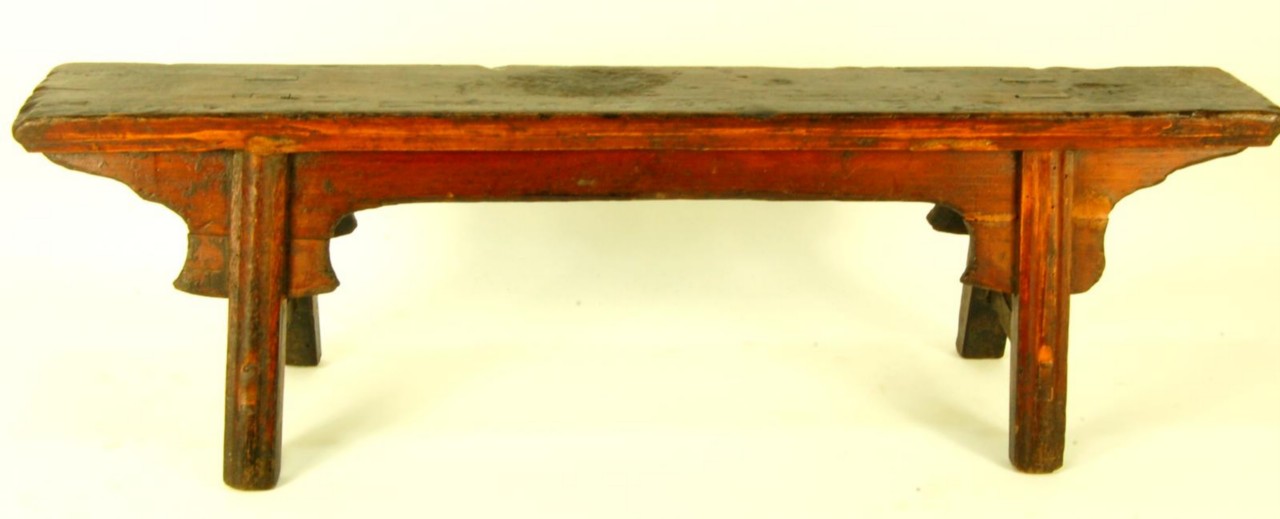 Details about ANTIQUE CYPRESS WOOD BENCH Sm Seat Stand Step Stool 
