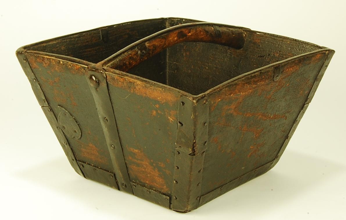 Chinese Vintage Wood Rice Bucket Decorative Asian Wedding Basket Measurer 15" eBay