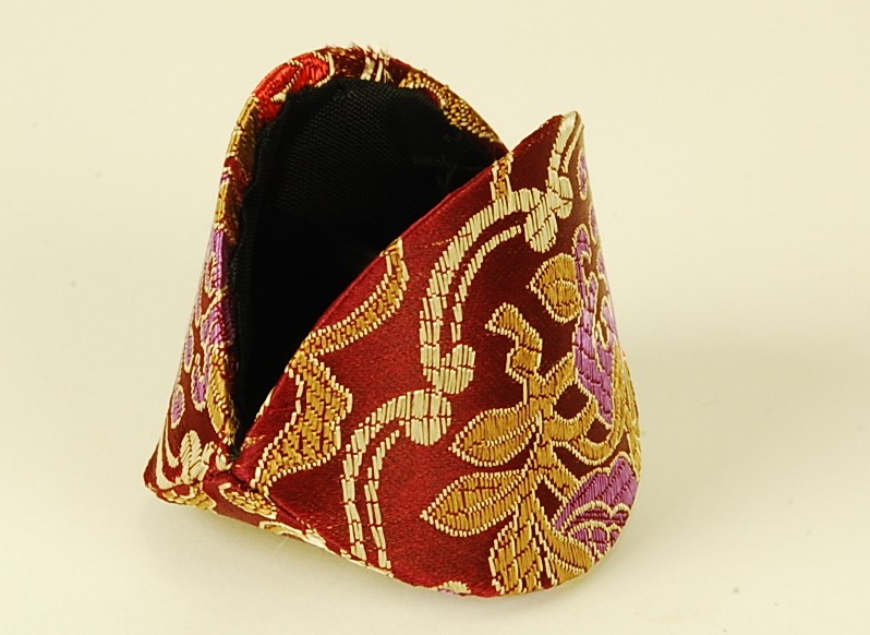 SILK FORTUNE COOKIE COIN PURSE Purple Case Squeeze Pouch Chinese