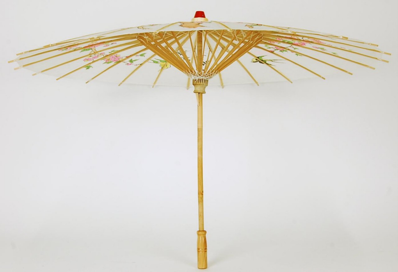 PAPER BAMBOO PARASOL Sparrow Blossom Chinese Umbrella Home Décor Asian ...