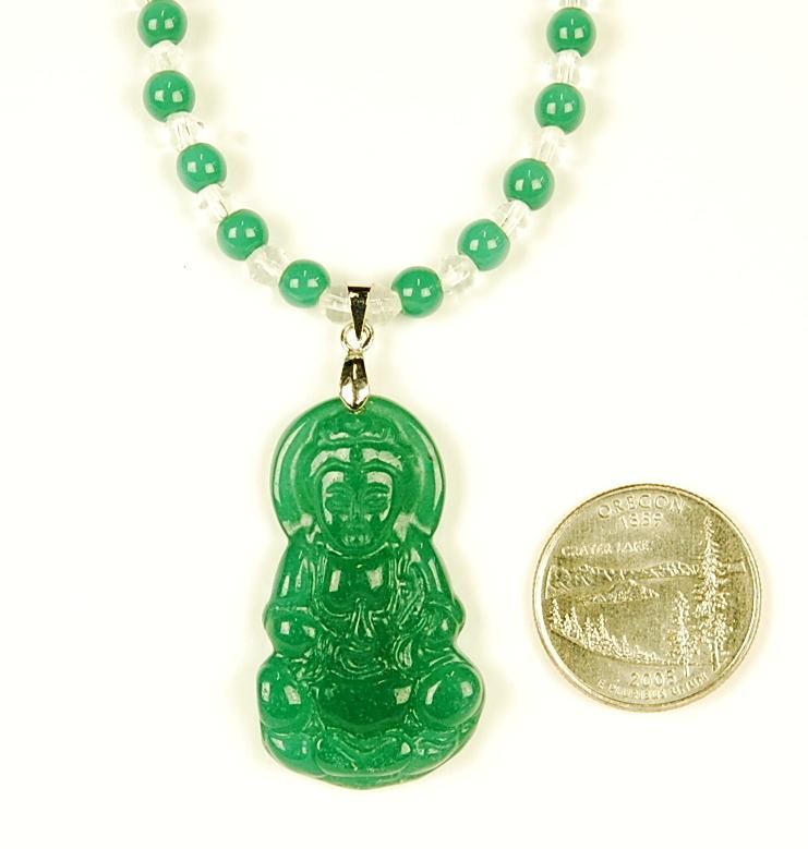 Chinese Carved Green Jade Kwan Yin Necklace Pendant Guanyin Jewelry Amulet Gift | eBay