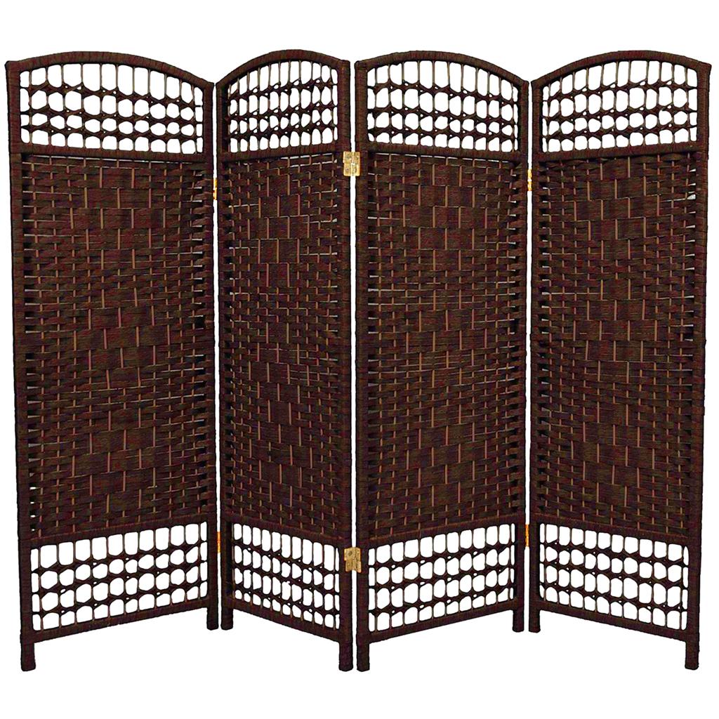 4 Panel Interwoven Mediterranean Folding Screen Room Divider Wicker
