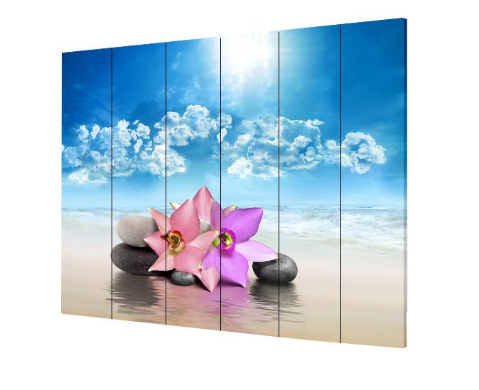 6 Panels 6ft Tall Canvas Art Double Sided Folding Screen Room Divider