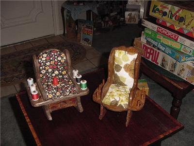 Cushions Rocking Chairs on Pin Cushions Rocking Chair Vintage Wood Fabric Notion Ebay