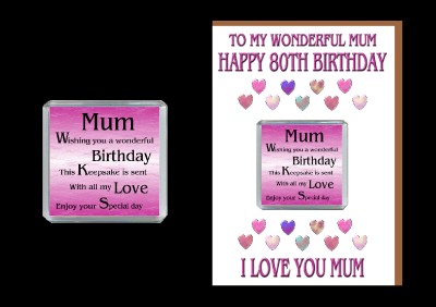gift for her 80th birthday
 on 80TH HAPPY BIRTHDAY MUM CARD AND MAGNET 80 TODAY GIFT | eBay