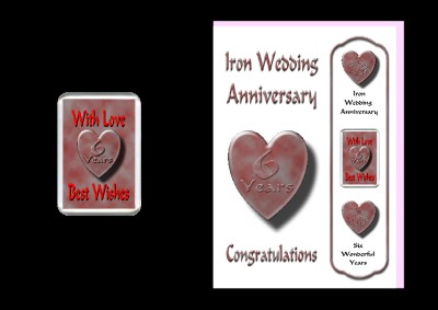 Details about 6TH ANNIVERSARY MAGNET AND CARD GIFT, IRON WEDDING