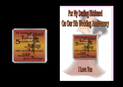  Wedding Anniversary Gifts on 5th Anniversary Husband Card   Magnet Wood Wedding   Ebay