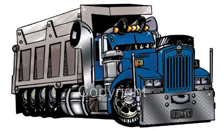 Dump Truck Hauler Kenworth Big Rig Cartoon T-Shirt #9066 automotive art |  eBay
