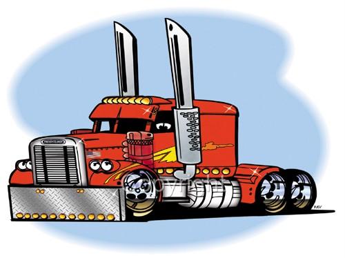 Big Rig Semi Truck Freight Hauler Cartoon Tshirt  eBay