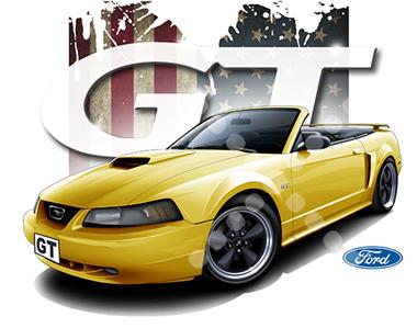 2001 Mustang Gt Convertible T Shirts 7285 Ford Nwt
