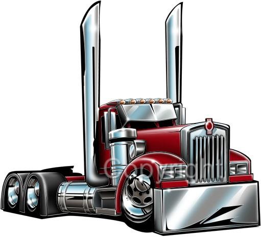 Kenworth Big Rig Semi Truck Cartoontees Tshirt 2015 Freight Hauler  - Afbeelding 1 van 1