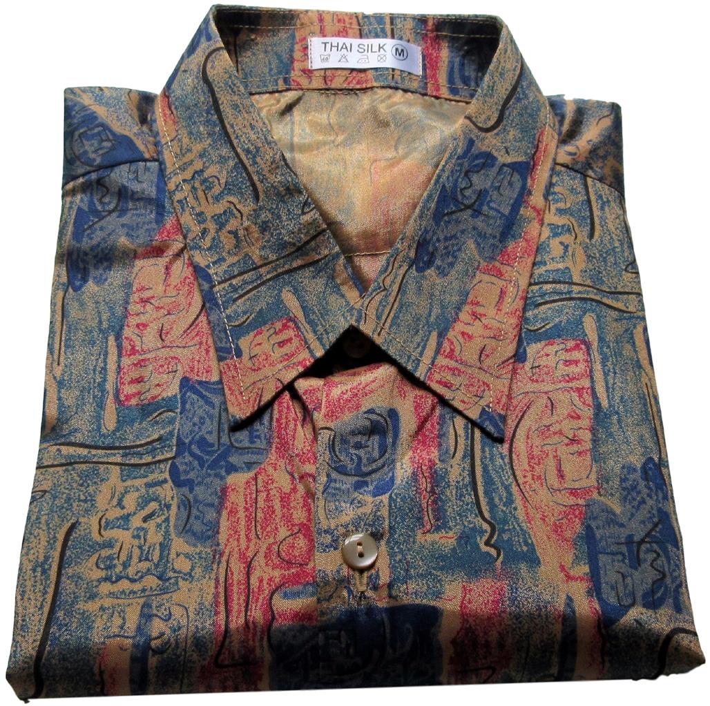 Mens Thai Silk Shirt / Short Long Sleeve / SMLXLXXLXXXL