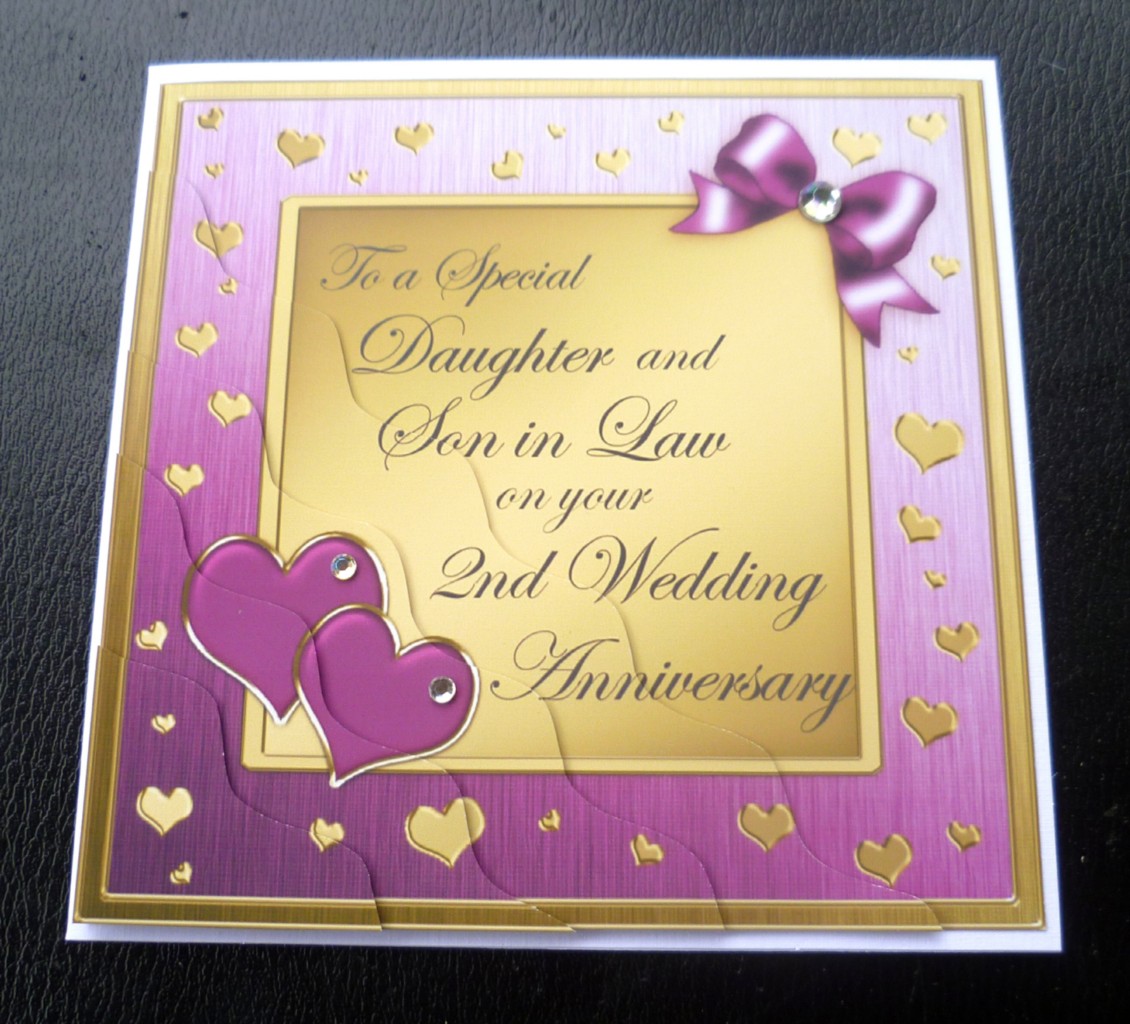 Daughter Son In Law 2nd Wedding Anniversary Card 4 Colours EBay