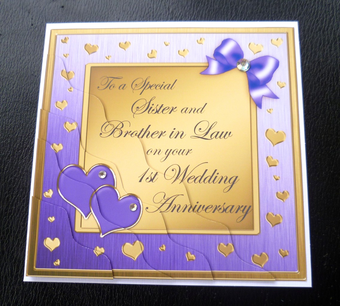 Details about Sister & Brother In Law 1st Wedding Anniversary Card - 4 ...