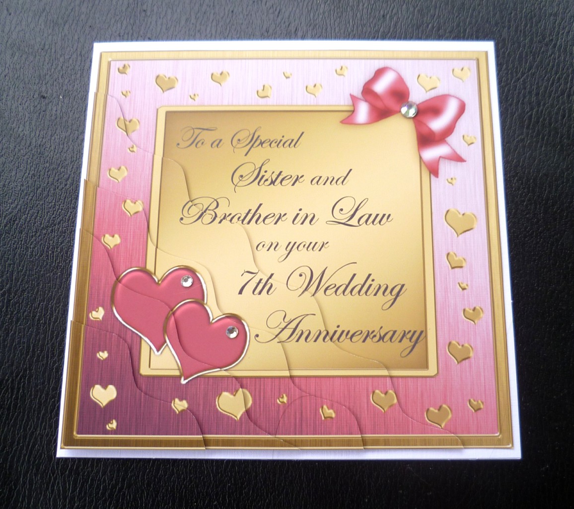 Sister & Brother In Law 7th Wedding Anniversary Card - 4 ...
