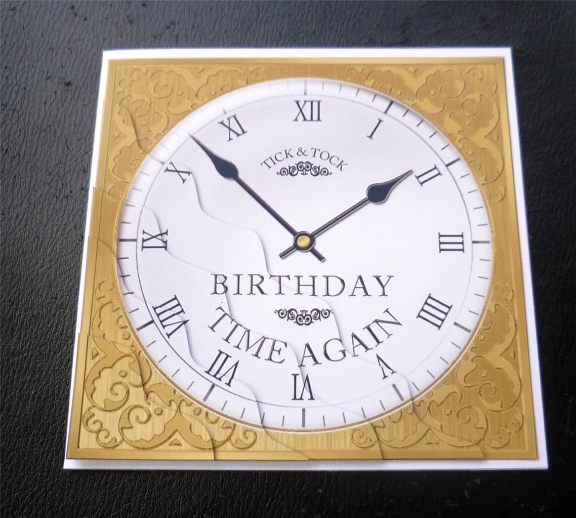 Tick Tock Birthday Time Again Clock Birthday Card 4 Colours eBay
