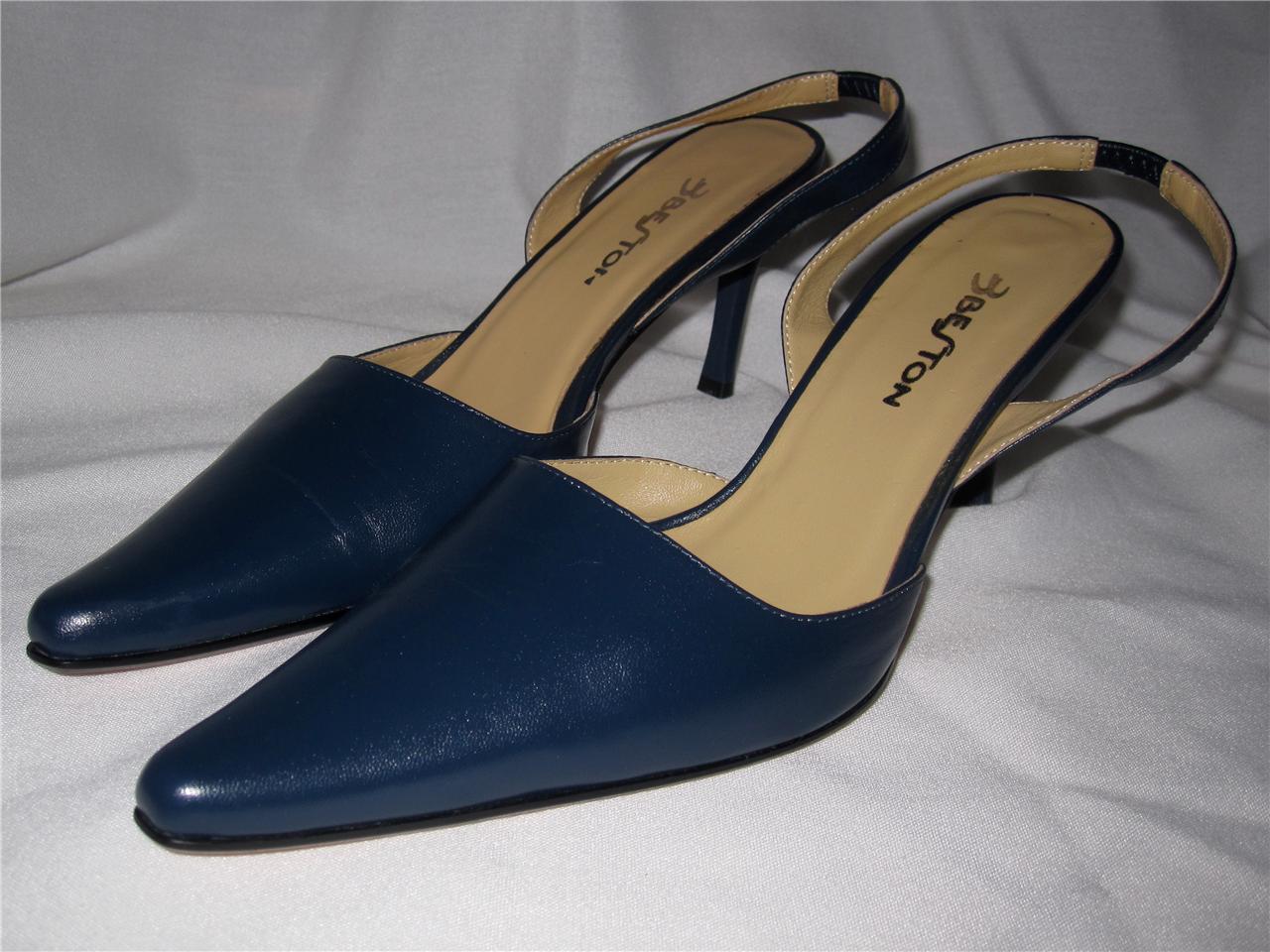 blue slingbacks