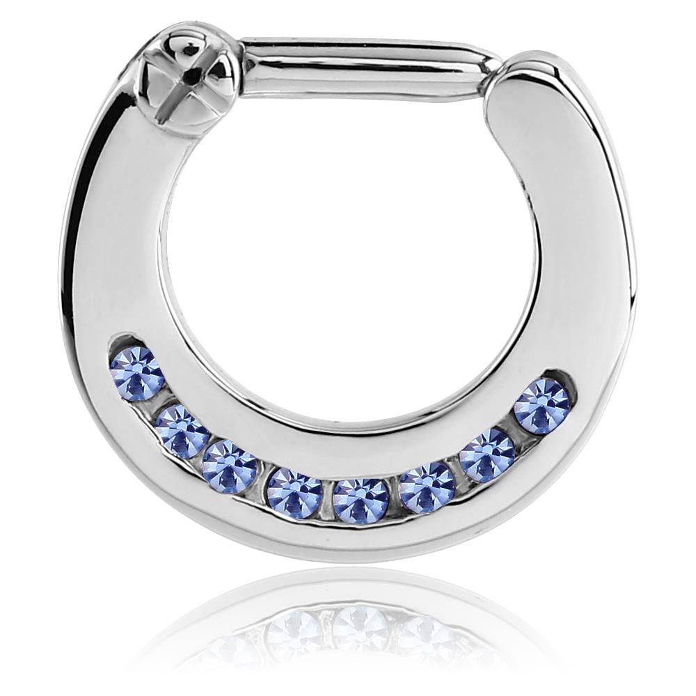 316L Surgical Steel Septum Clicker Hinged Nose Ring Hoop 10mm 3 8 CZ 316l-surgical-steel-septum-clicker-hinged-nose-ring-hoop-10mm-3-8-cz